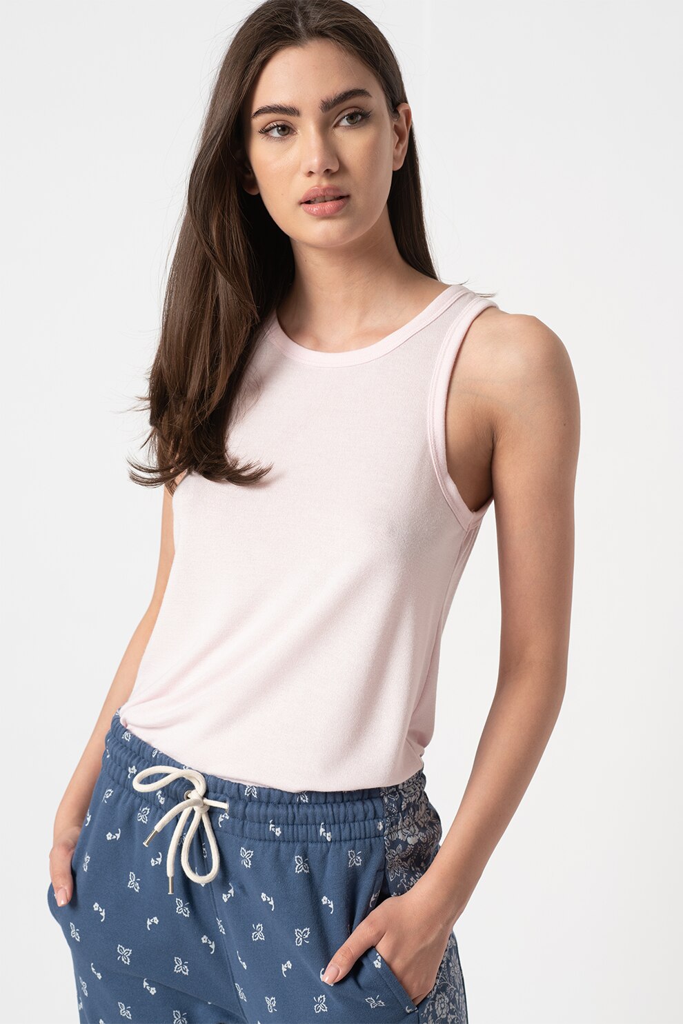 GAP, Top cu decolteu rotund, Roz pal