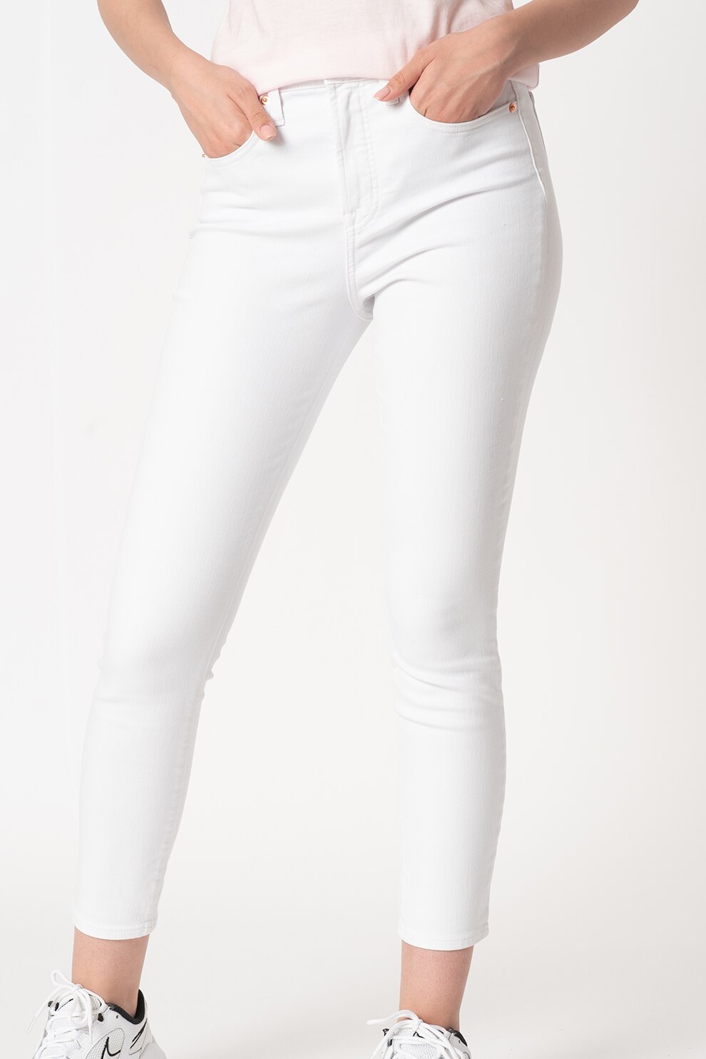 GAP, Blugi crop cu 5 buzunare, Alb