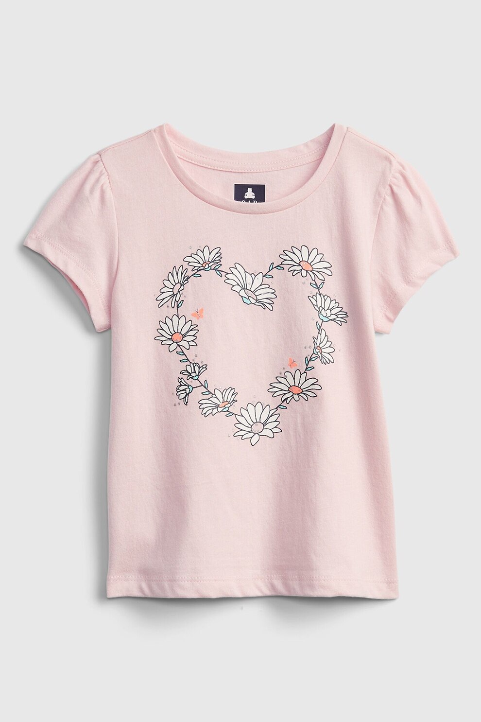 GAP, Tricou de bumbac cu imprimeu, Roz pastel