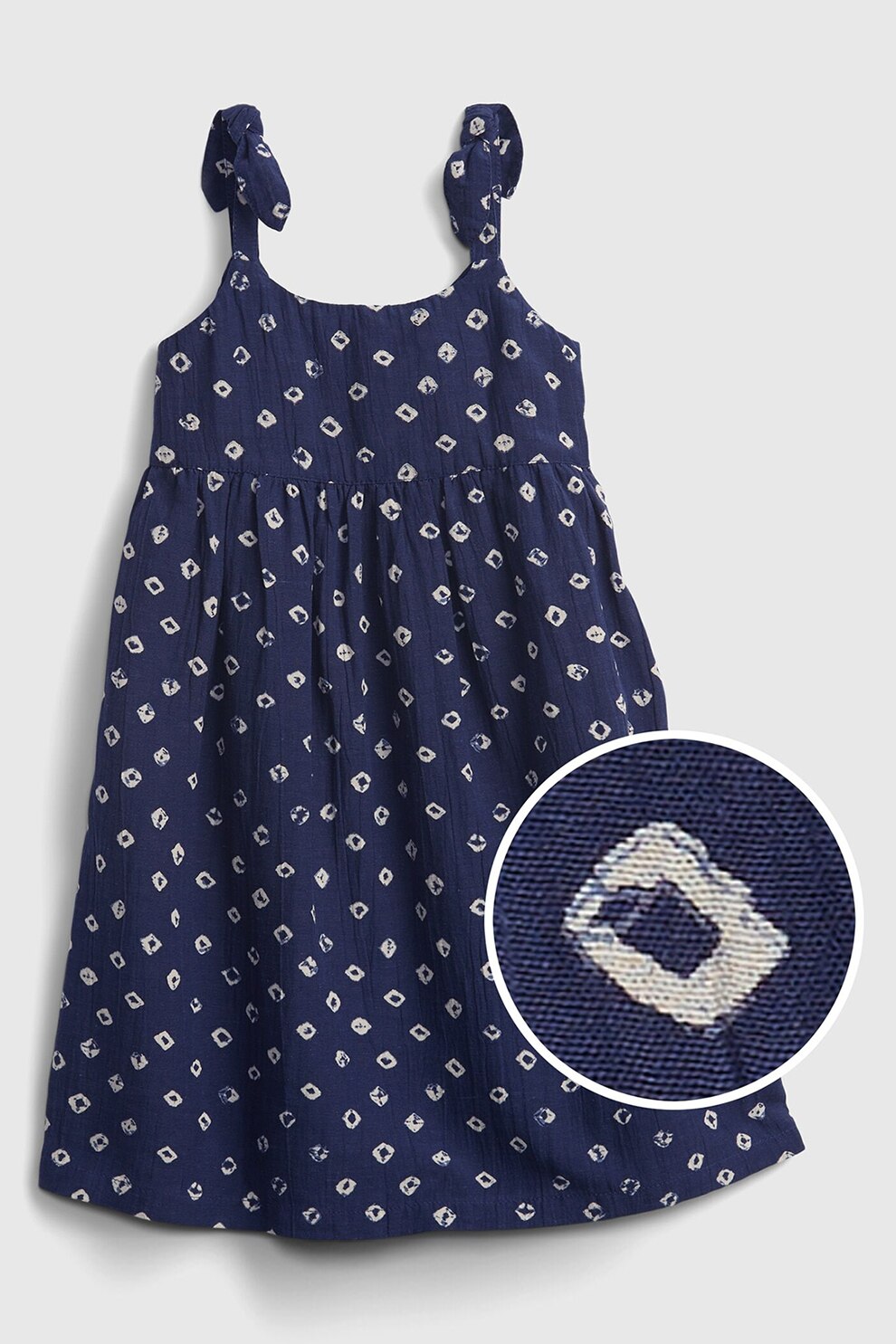 GAP, Rochie din amestec de bumbac organic si in cu imprimeu, Bleumarin