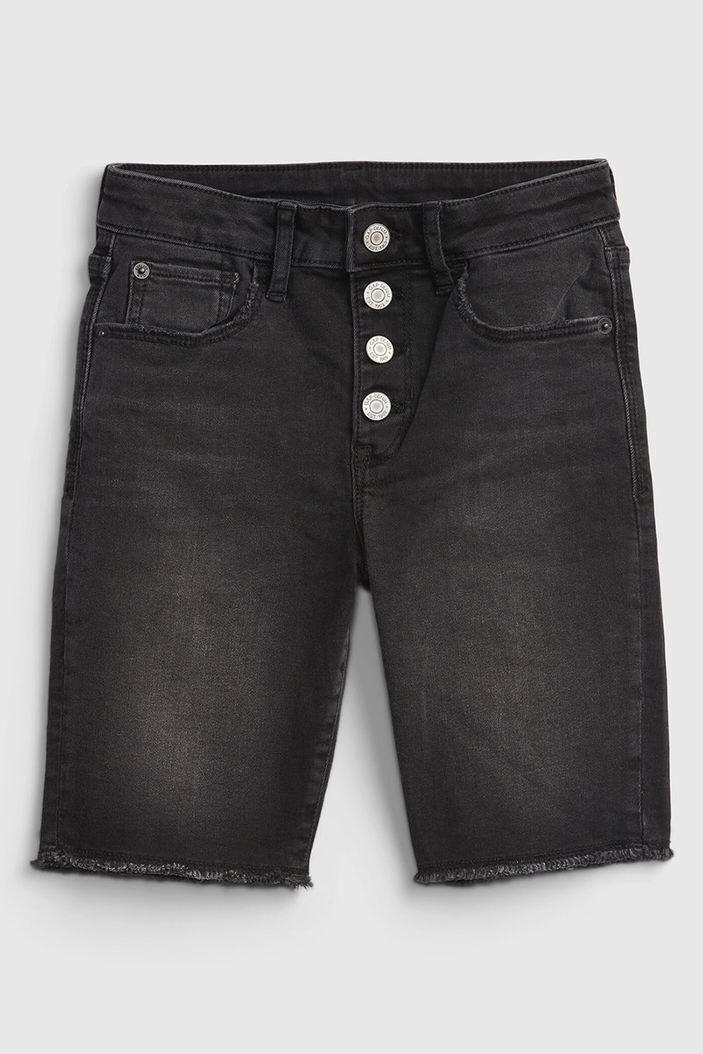 GAP, Pantaloni scurti de denim cu treminatii franjurate, Negru