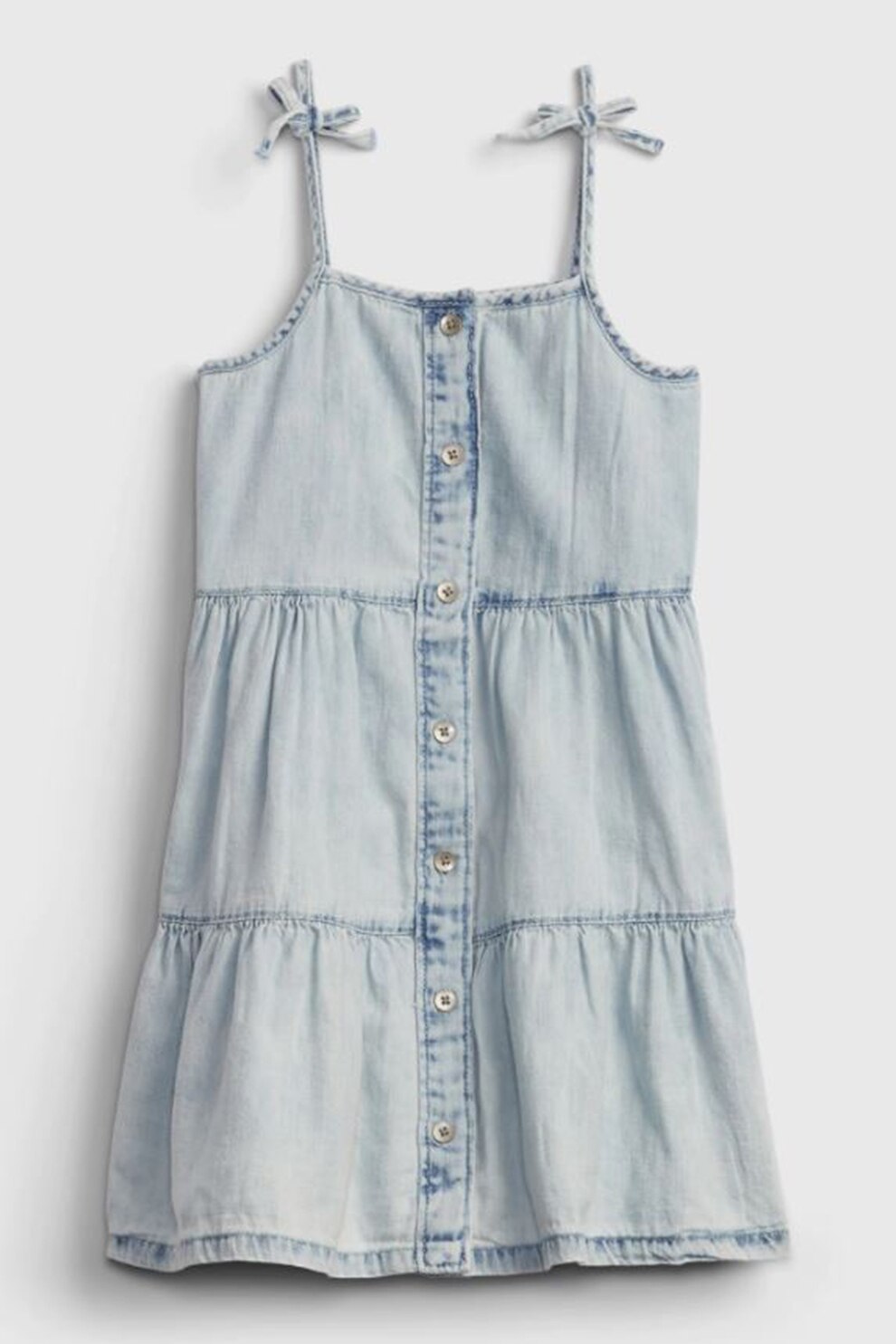 GAP, Rochie tip furou de denim cu bretele inguste ajustabile, Albastru deschis