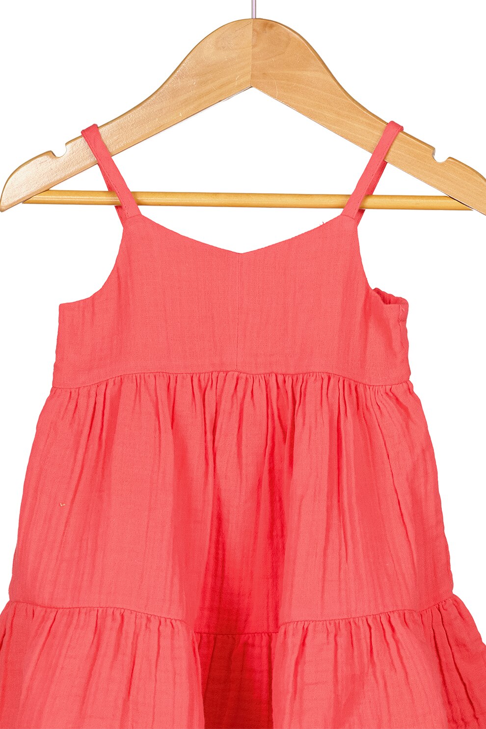 GAP, Rochie evazata cu aspect stratificat si bretele inguste, Rosu vermilion