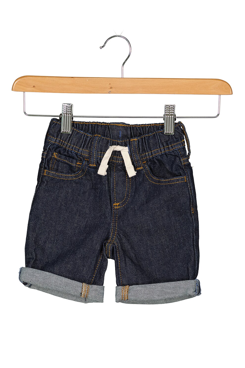 GAP, Pantaloni scurti din denim cu snur de ajustare, Bleumarin inchis