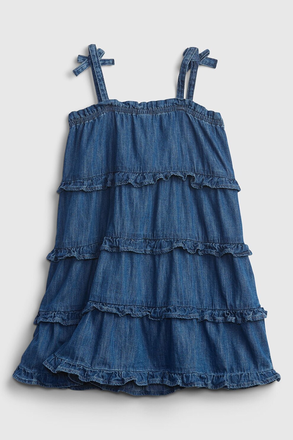 GAP, Rochie de denim cu volane, Bleumarin