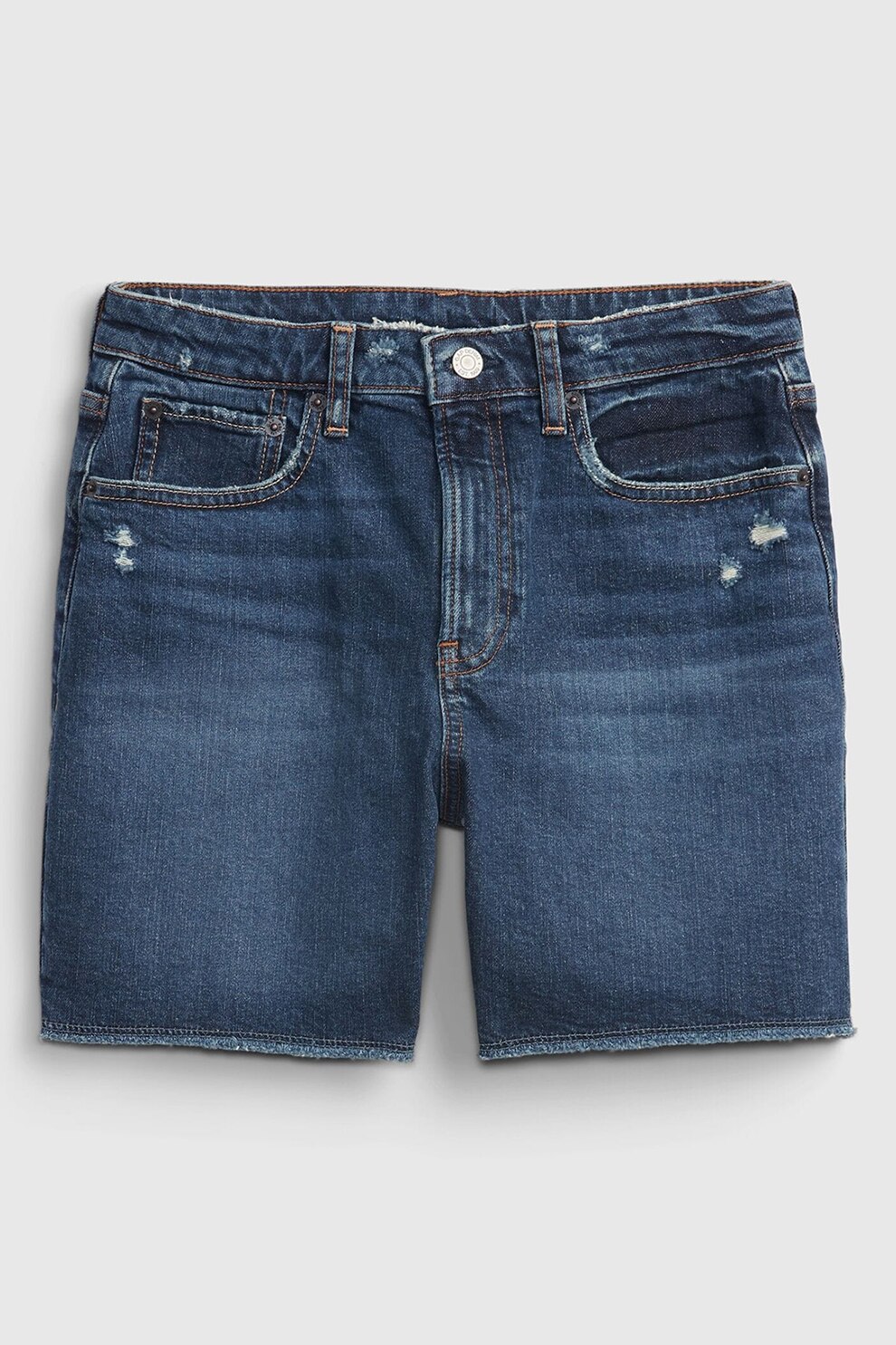 GAP, Pantaloni scurti de denim cu detalii deteriorate, Bleumarin