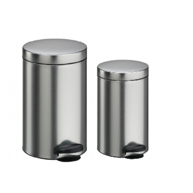 Set 2 cosuri de gunoi cu pedala Studio Casa, Metal, 5L+12L, Inox