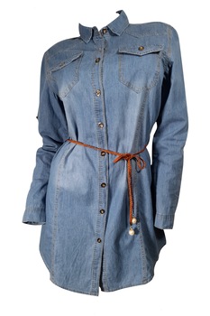 Camasa dama de blugi, lunga, albastru denim, marimea 3XL Camasa dama de blugi, lunga, albastru denim, marimea 3XL