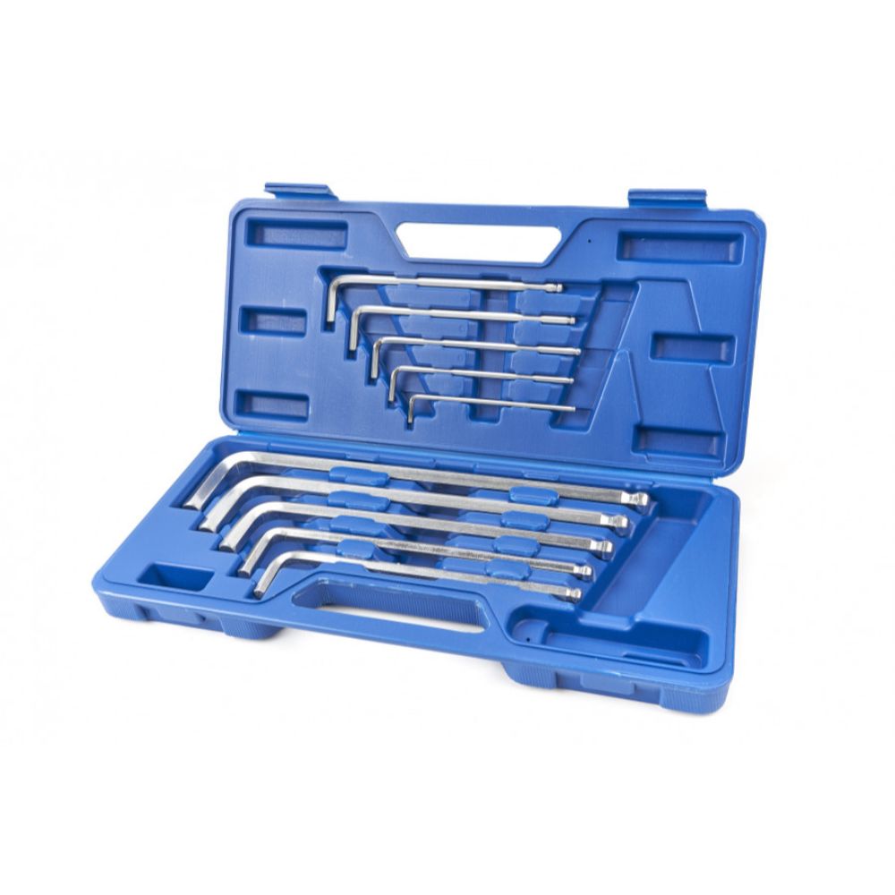 Set imbus hexagon L, HBM, cu bila in inch, 10 piese