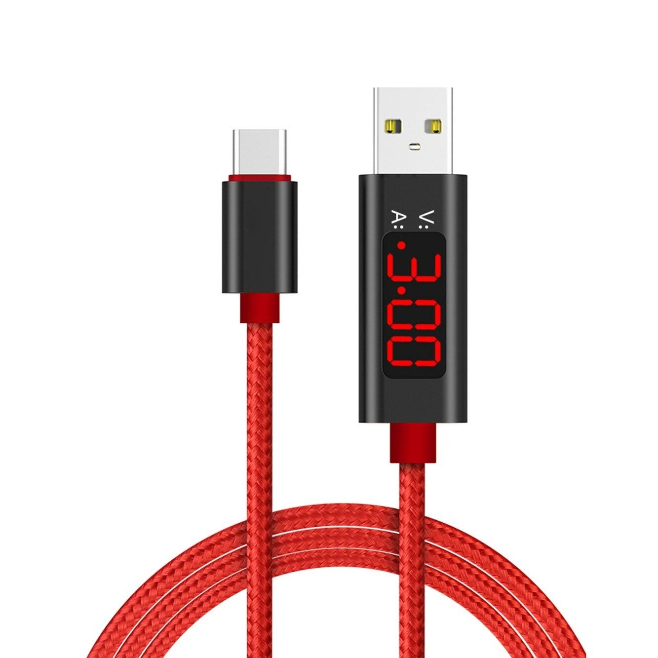 Cablu de incarcare USB volt amper rosu kk21r