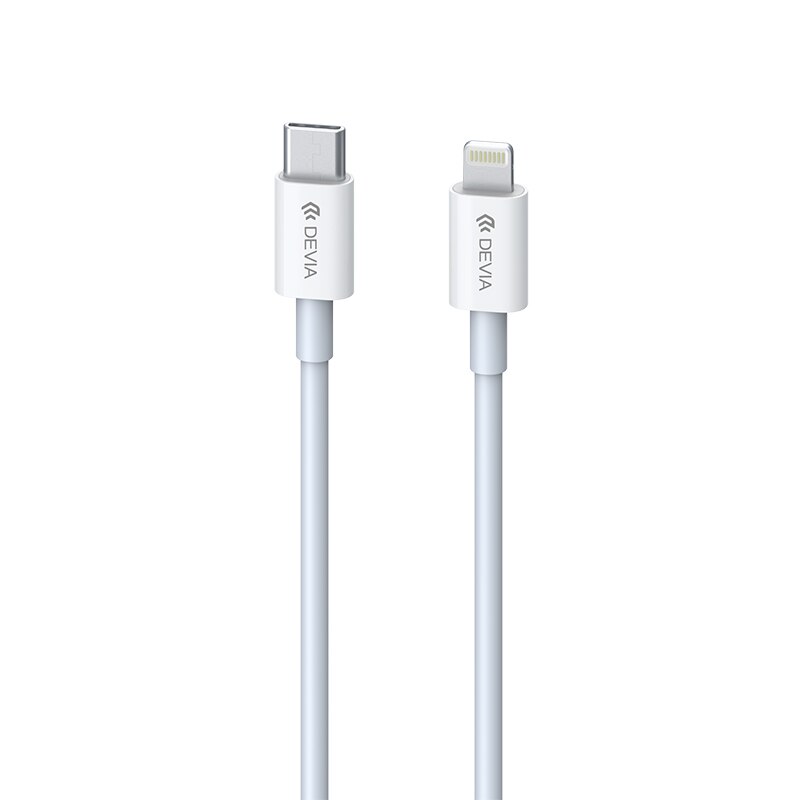 Cablu Devia Smart PD USB-C Lightning 3A 20W alb