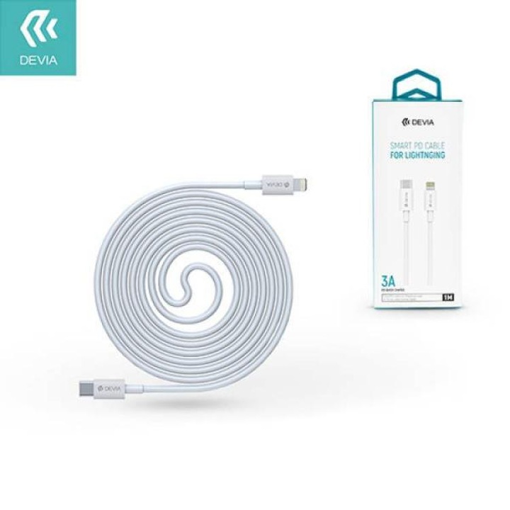 Cablu Devia Smart PD USB-C pentru Lightning 3A 20W alb