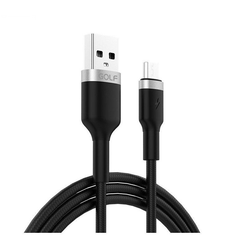 Cablu USB micro USB FAST CHARGE Metal Braided Golf GC-71m NEGRU