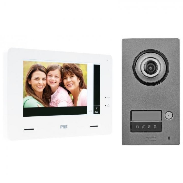 Videó kaputelefon készlet, családnak, CallMe-vel, 2 vezeték, beltéri állomás CxModo 7 hüvelykes, kültéri állomás Mikra2, 1722/958, Urmet