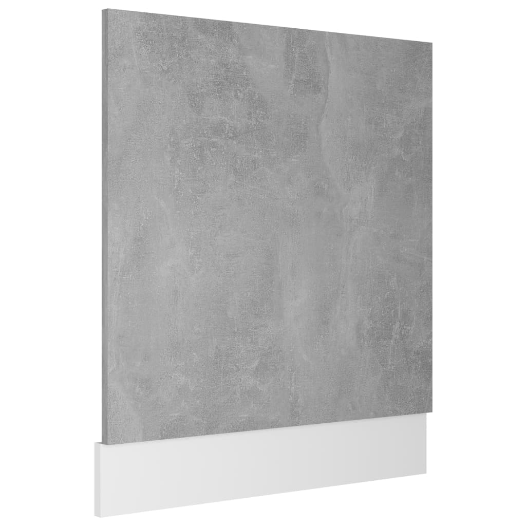Panou frontal masina de spalat vase, vidaXL, PAL, 59,5x3x67 cm, Gri finisaj beton