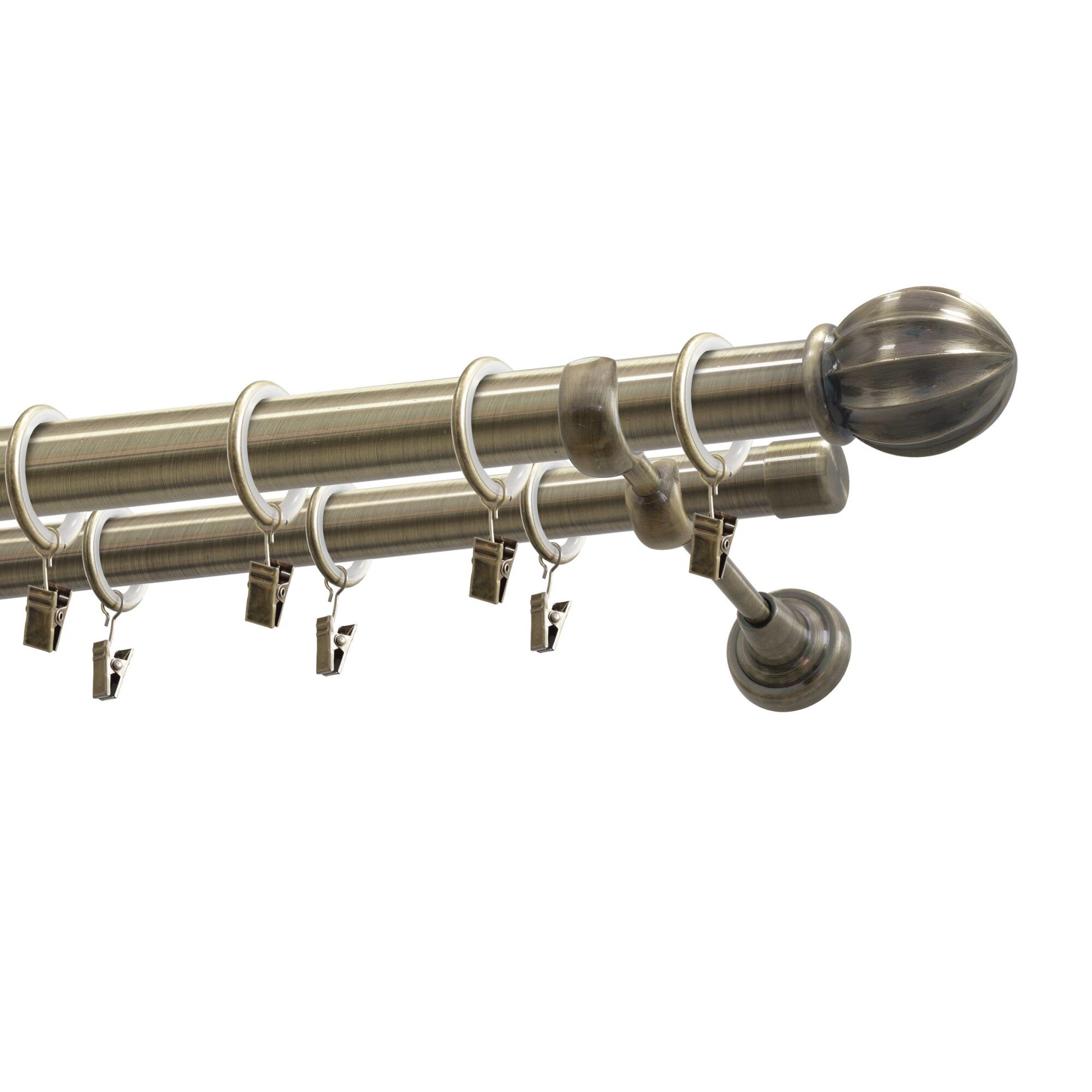 Kit galerie dubla Gardinia Milos Auriu antic 240 cm Ø 25/19 mm