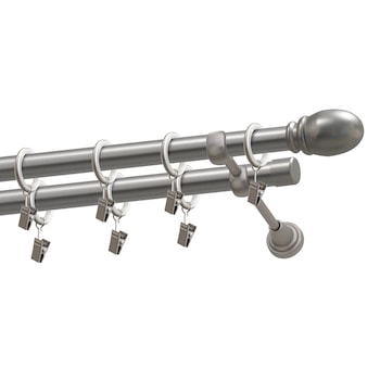 Kit galerie dubla Gardinia Par Argintiu satin 160 cm Ø 19/19 mm Kit galerie dubla Gardinia Par Argintiu satin 160 cm Ø 19/19 mm