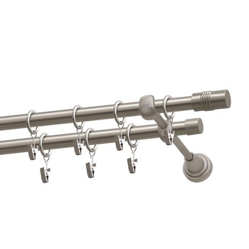 Kit galerie dubla Gardinia Romus Inox 160 cm Ø 16/16 mm Kit galerie dubla Gardinia Romus Inox 160 cm Ø 16/16 mm