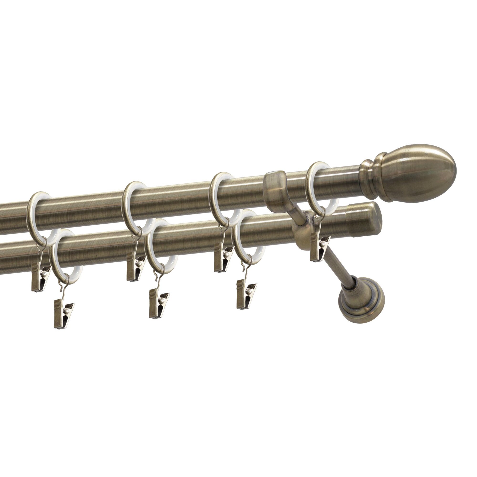 Kit galerie dubla Gardinia Par Auriu antic 200 cm Ø 19/19 mm