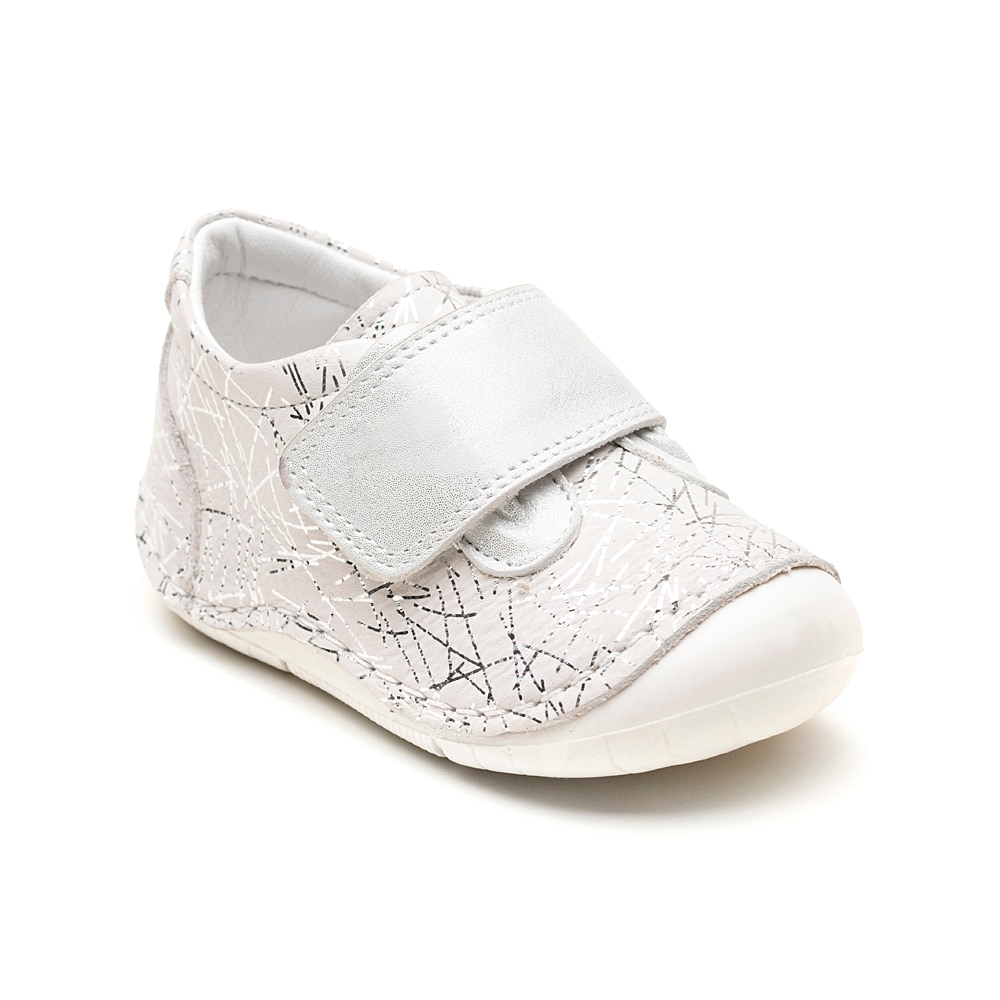 Pantofi piele primii pasi Kidopo Softy Elegant Silver, Silver