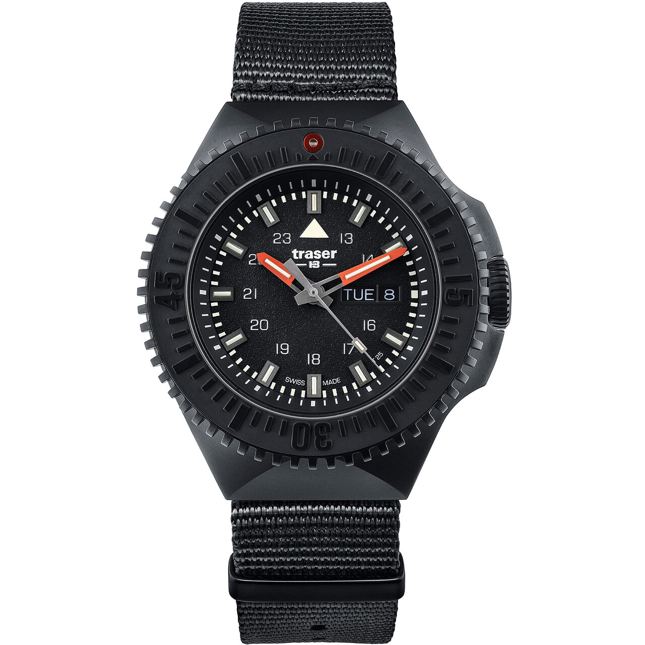 Ceas barbatesc Traser 109854, Quartz, 46mm, 20ATM, Negru
