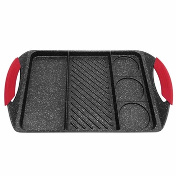 Plansa grill Kinghoff KH 1420, 42 x 27 cm, Acoperire cu marmura, Inductie, Negru Plansa grill Kinghoff KH 1420, 42 x 27 cm, Acoperire cu marmura, Inductie, Negru