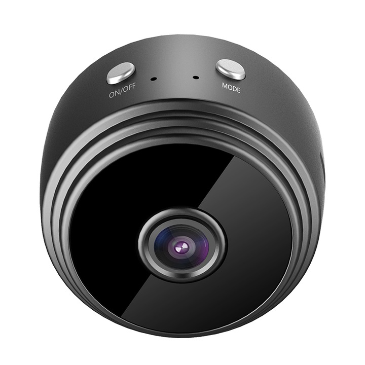 Camera Mini A9 Full1080P HD, Mod nocturn, 25 fps, 3.7V, Negru