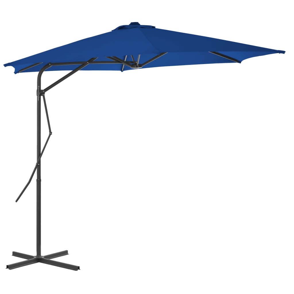 Umbrela de soare de exterior, vidaXL, Tesatura/Otel vopsit electrostatic, 300 x 230 cm, Albastru