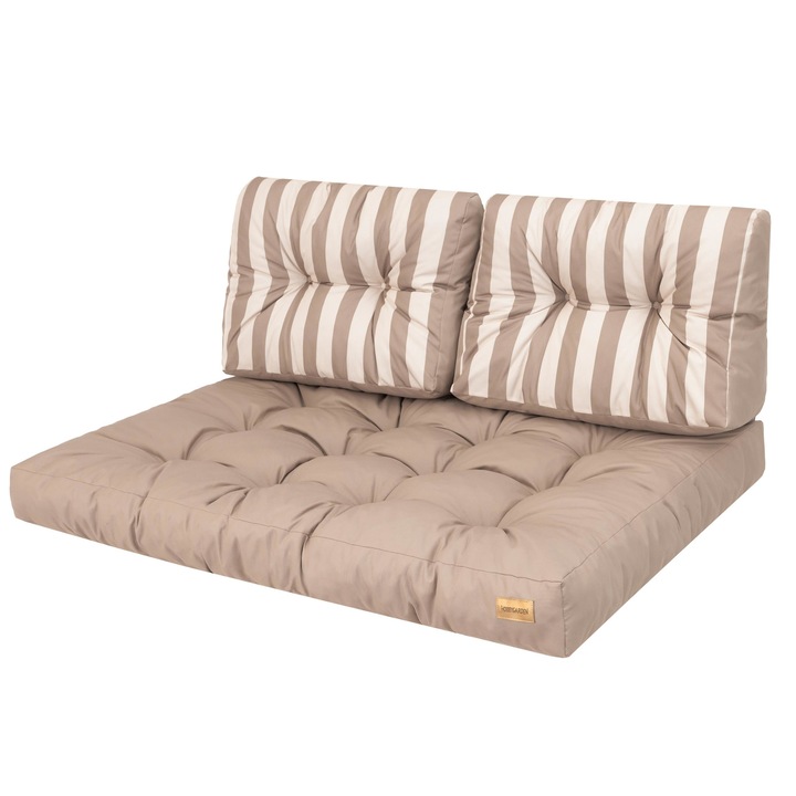 Set de perne pentru scaun de gradina "Leo 1+2", Oxford, Bej, dungi