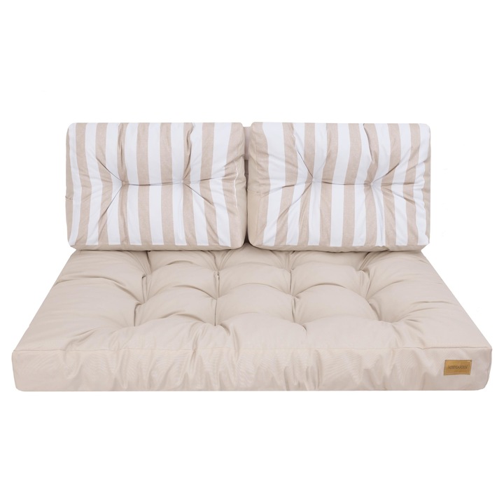 Set de perne pentru scaun de gradina "Leo 1+2", Oxford, Ecru, dungi