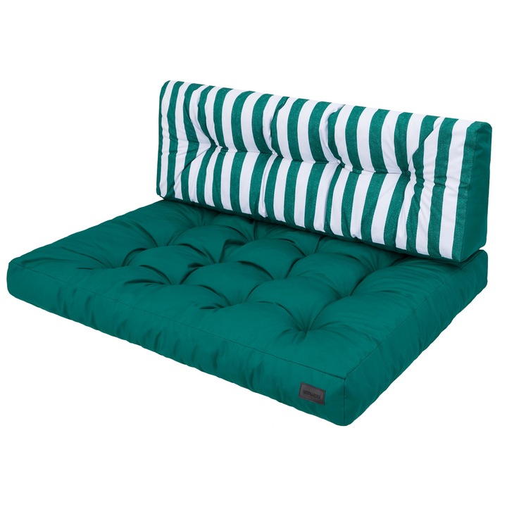Set de perne pentru scaun de gradina "Leo 1+1", Oxford, Verde, dungi