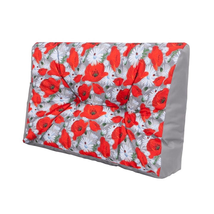 Облегалка за градински стол "Лео", Оксфорд, сив, мак, размер М - 40х60х20 см
