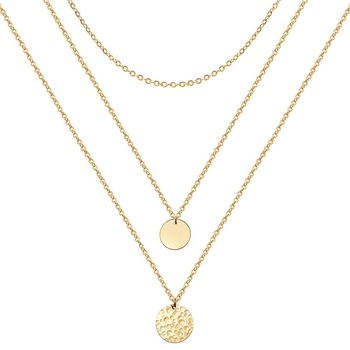 Colier stratificat placat cu 14K Aur, ASKSA, Colier cerc delicat pentru femei, Cutie Eleganta, Auriu Colier stratificat placat cu 14K Aur, ASKSA, Colier cerc delicat pentru femei, Cutie Eleganta, Auriu