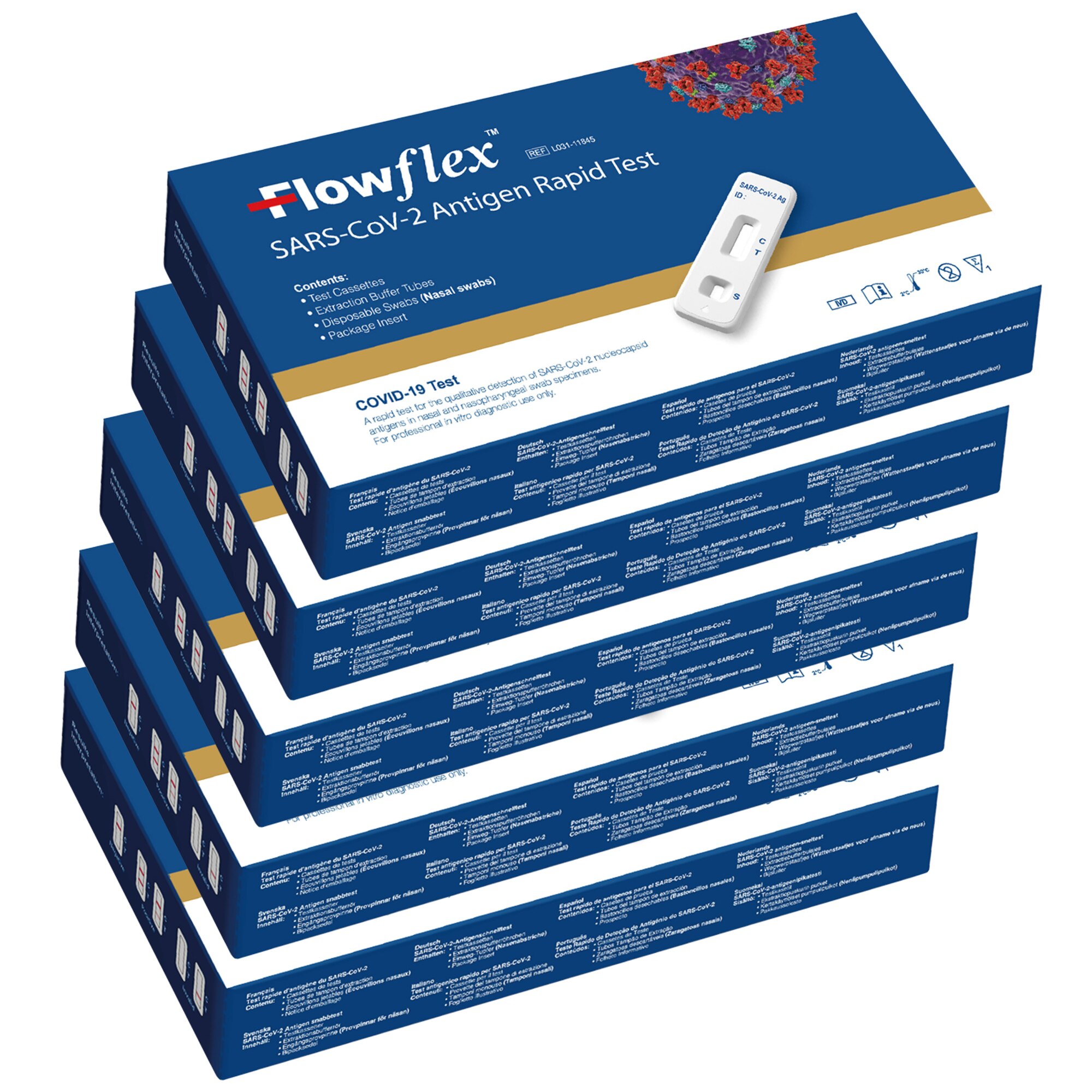 Set 5 Teste rapide COVID-19 Antigen, Flowflex, Acon Labs USA, pentru uz profesional