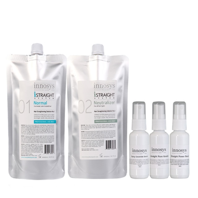 Kit Indreptare Permanenta pentru par normal Innosys Istraight 400ml