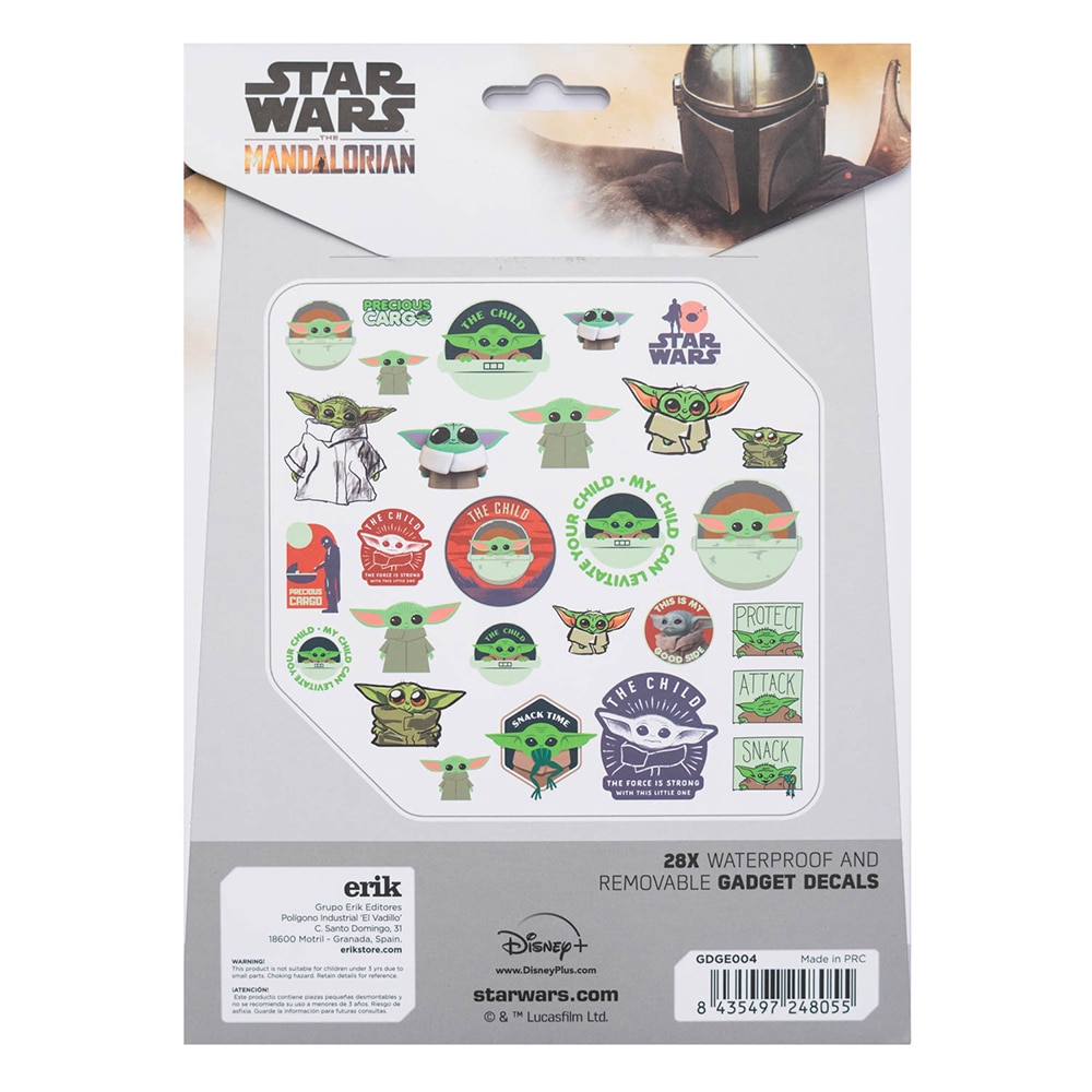 Set stickere Star Wars The Mandalorian, 28 de abtibilduri, rezistente la  apa si reutilizabile, produs licentiat 