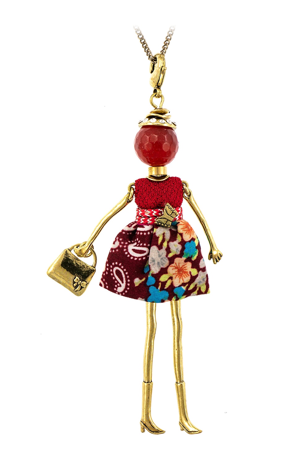 Roxannes - Bambole Milanesi, Colier ajustabil cu pandantiv in forma de papusa, Auriu