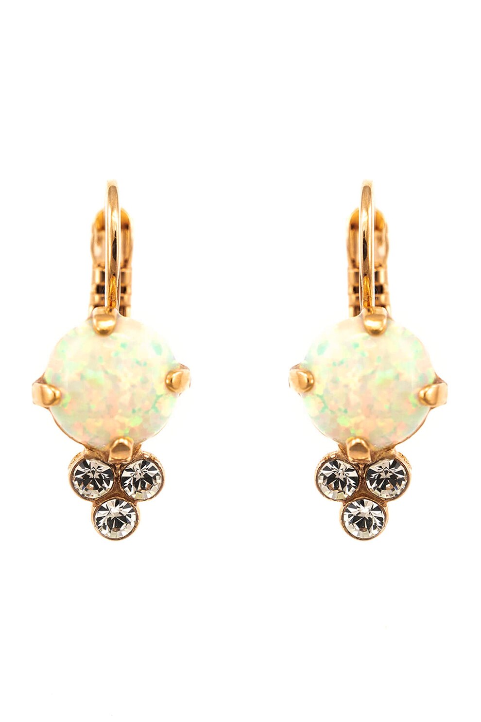 Roxannes - Mariana Jewellery, Cercei placati cu aur de 24k si decorati cu cristale, Auriu