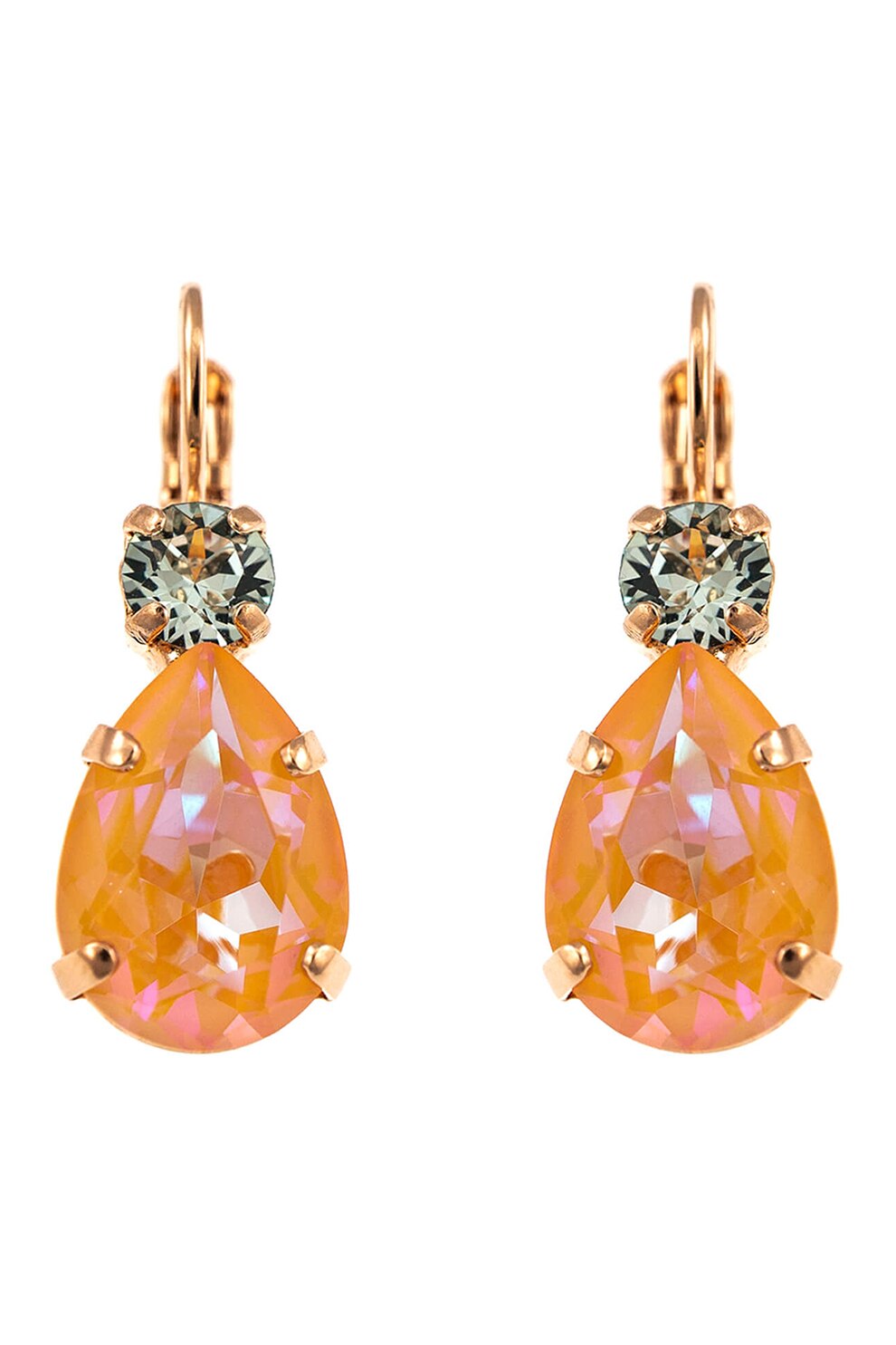 Roxannes - Mariana Jewellery, Cercei placati cu aur de 24k si decorati cu cristale, Auriu