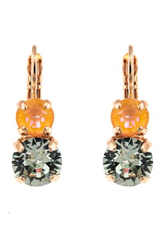 Roxannes - Mariana Jewellery, Cercei placati cu aur rose de 24K si decorati cu cristale europene, Auriu Roxannes - Mariana Jewellery, Cercei placati cu aur rose de 24K si decorati cu cristale europene, Auriu