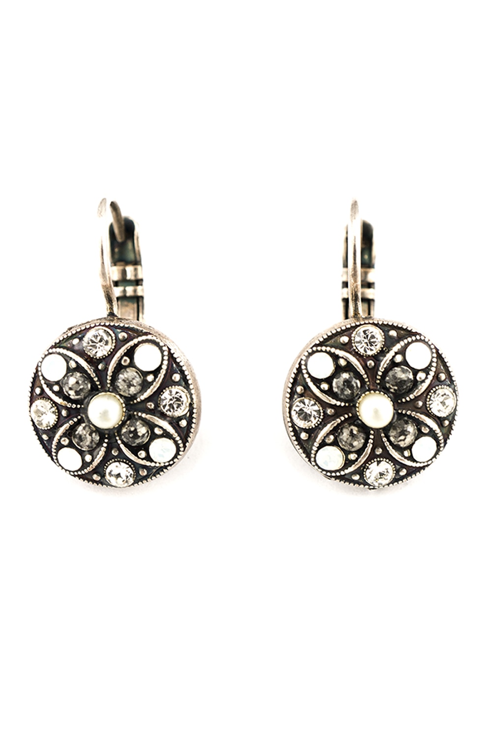 Roxannes - Mariana Jewellery, Cercei placati cu argint 925 si cu cristale europene, Argintiu