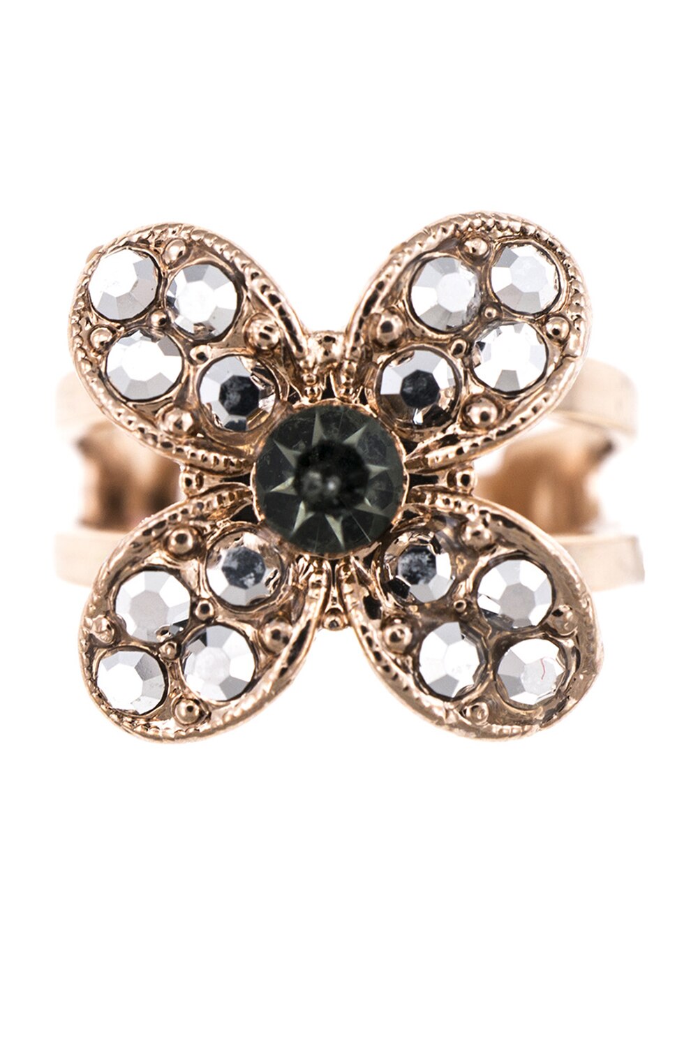 Roxannes - Mariana Jewellery, Inel placat cu aur de 24K si decorat cu cristale, Auriu