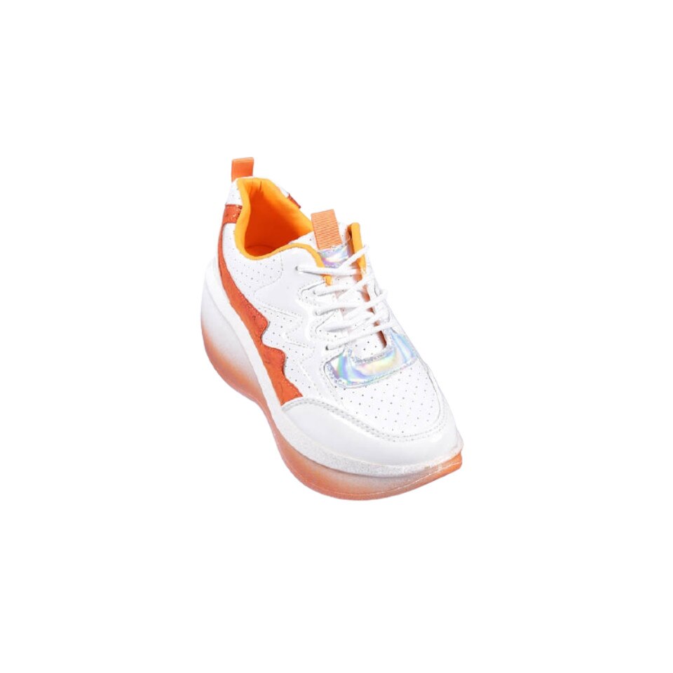 Pantofi sport dama Sabah, M-JG-2018, Alb/Portocaliu