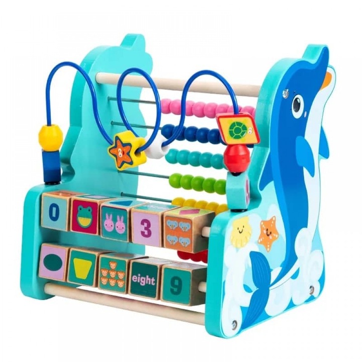 Jucarie educativa din lemn 3 in 1 - Delfin