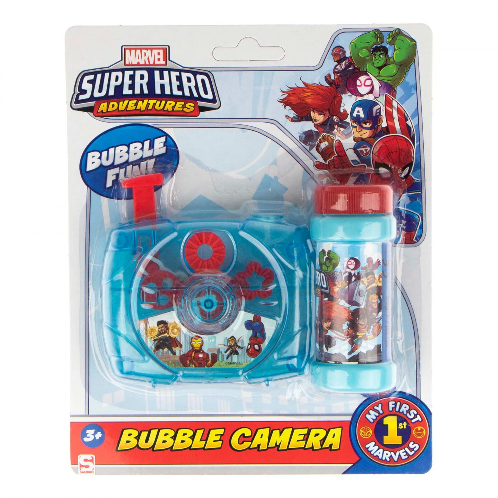 Aparat baloane de sapun camera foto Avengers Albastru