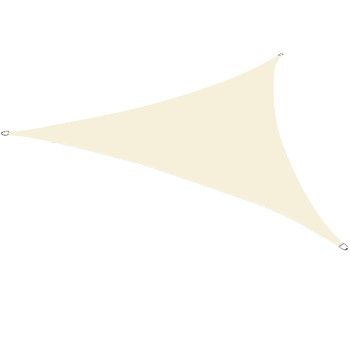 Prelata/copertina impermeabila pentru soare, Zola®, triunghiulara, crem, cu agatatoare, densitate 180 g/mp, dimnesiune 3x3x3 cm Prelata/copertina impermeabila pentru soare, Zola®, triunghiulara, crem, cu agatatoare, densitate 180 g/mp, dimnesiune 3x3x3 cm