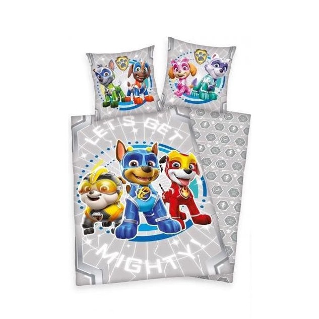Lenjerie de pat Paw Patrol, pentru copii, din bumbac, stralucind in intuneric, 2 piese, o husa pilota 140/200 cm, o husa perna 70/90 cm