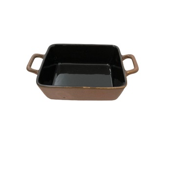 Tava servire Koopman, ceramica, 23.6x15.3x5.6 cm, maro/negru Tava servire Koopman, ceramica, 23.6x15.3x5.6 cm, maro/negru
