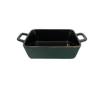 Tava servire Koopman, ceramica, 23.6x15.3x5.6 cm, verde inchis/negru Tava servire Koopman, ceramica, 23.6x15.3x5.6 cm, verde inchis/negru