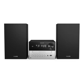 Microsistem Philips audio, CD, MP3-CD, USB, FM, Tehnologie Bluetooth, Port USB de incarcare, 18 W, Sistem Bass Reflex, Woofer de 3 Microsistem Philips audio, CD, MP3-CD, USB, FM, Tehnologie Bluetooth, Port USB de incarcare, 18 W, Sistem Bass Reflex, Woofer de 3